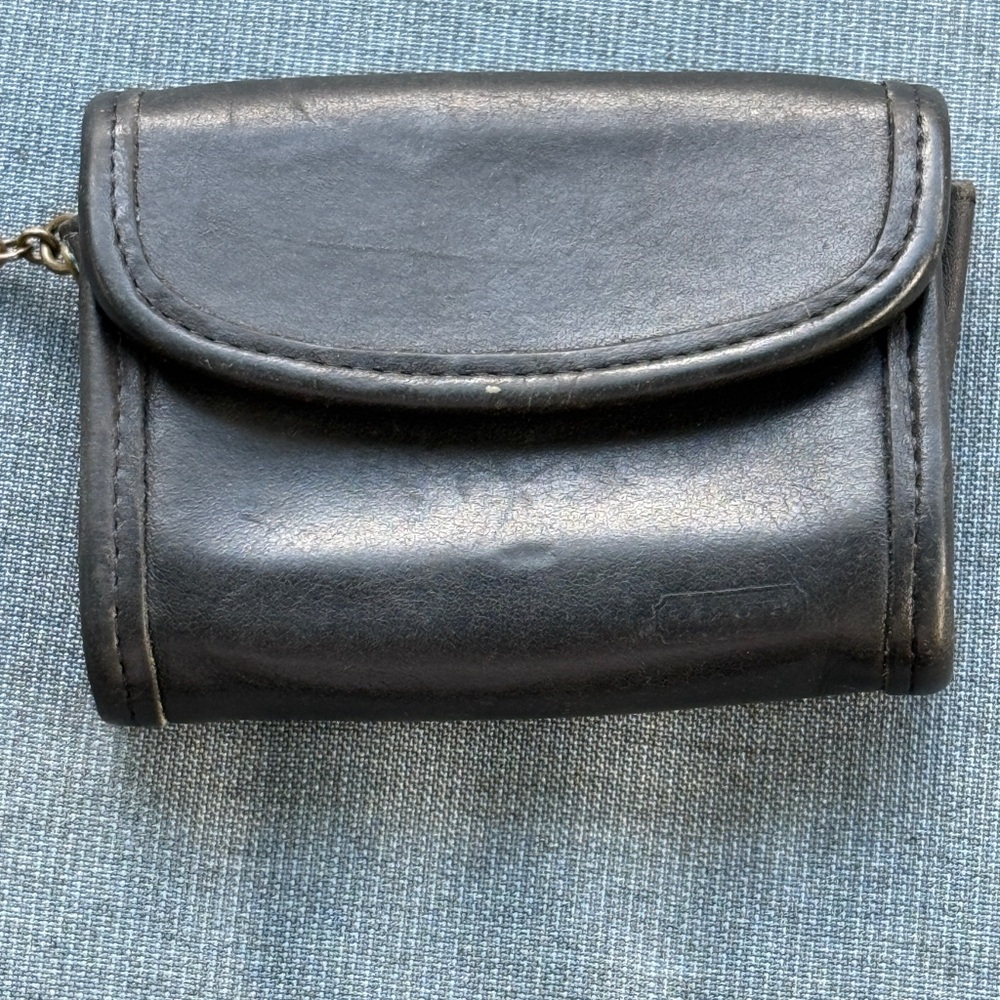 Y2K Coach Black Leather Mini Purse | Keychain